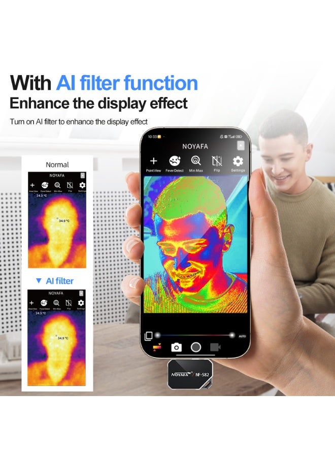 NOYAFA HD Mobile Thermal Imager for Android, USB-C Infrared Camera: AI- Filtered, with Advanced Tracking, Customized Colors, and Smart App for Water Leak Detection HVAC Electrical Plumbing, Automotive Repair - Image 3
